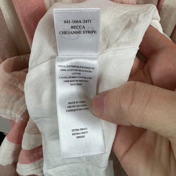 Rails Becca Cheyanne Stripe Dress XS | Pink & Ivory Striped Cotton Sundress - Picture 9 of 12